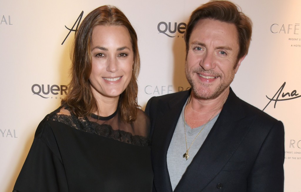 LONDON, ENGLAND - JUNE 24:  Yasmin Le Bon (L) and Simon Le Bon arrive at the Quercus Foundation Pre-Wimbledon Cocktails with Ana Ivanovic in the Ten Room at Hotel Cafe Royal on June 24, 2015 in London, England.  (Photo by David M. Benett/Dave Benett/Getty Images for Quercus Foundation)