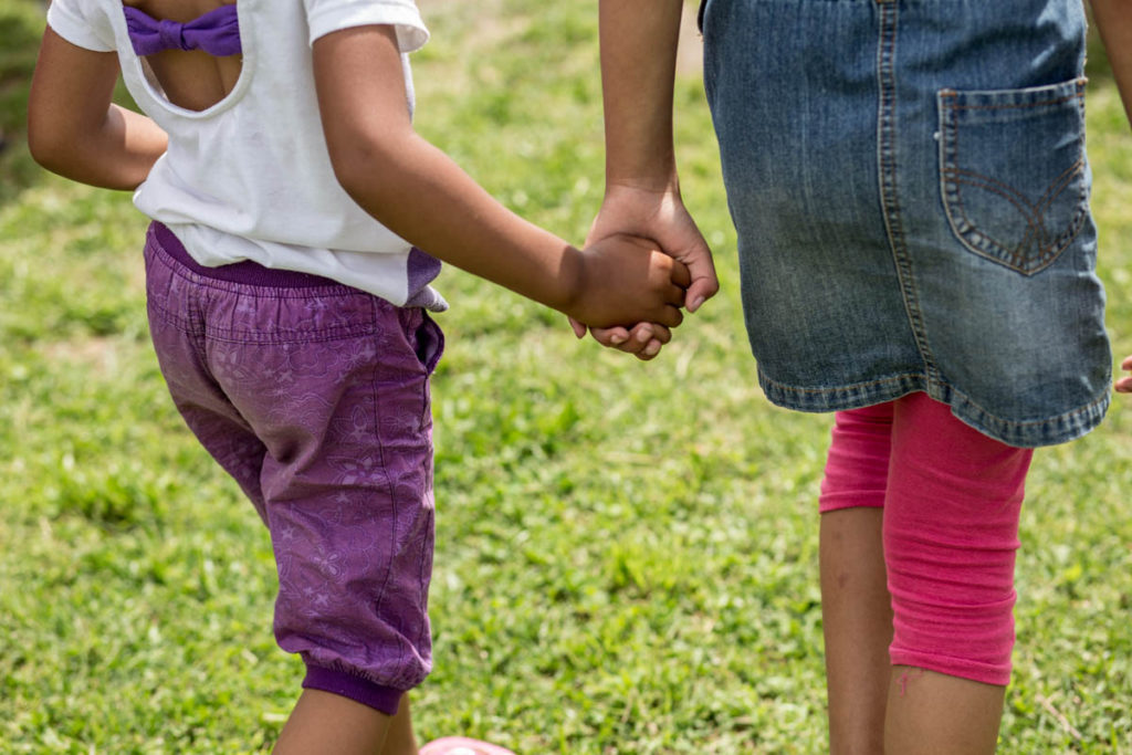 Holding hands